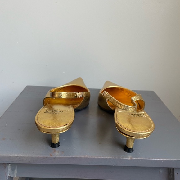 Jeffrey Campbell Metallic Gold Slingback Heels - Picture 5 of 8